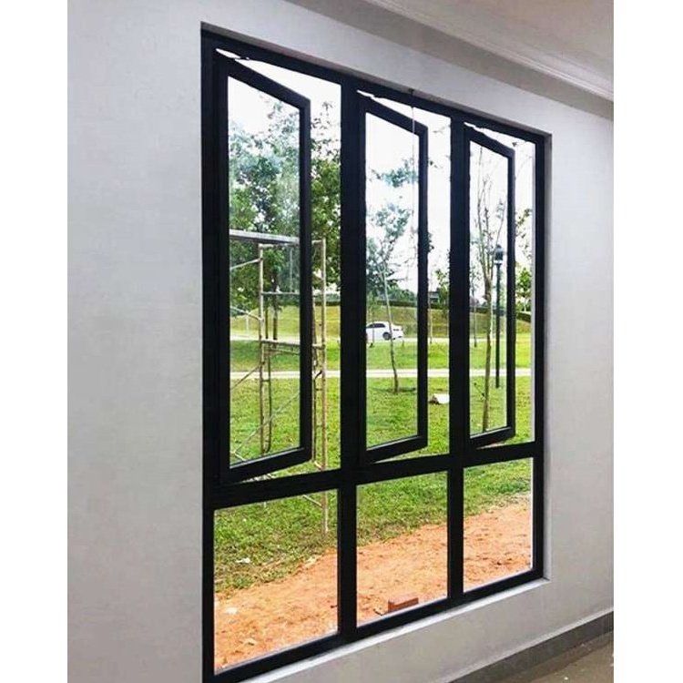 Customized Double Glass Aluminum Alloy Fixed Inward And Outward Open Window Thick Profile Aluminium Casement Windows For Sale