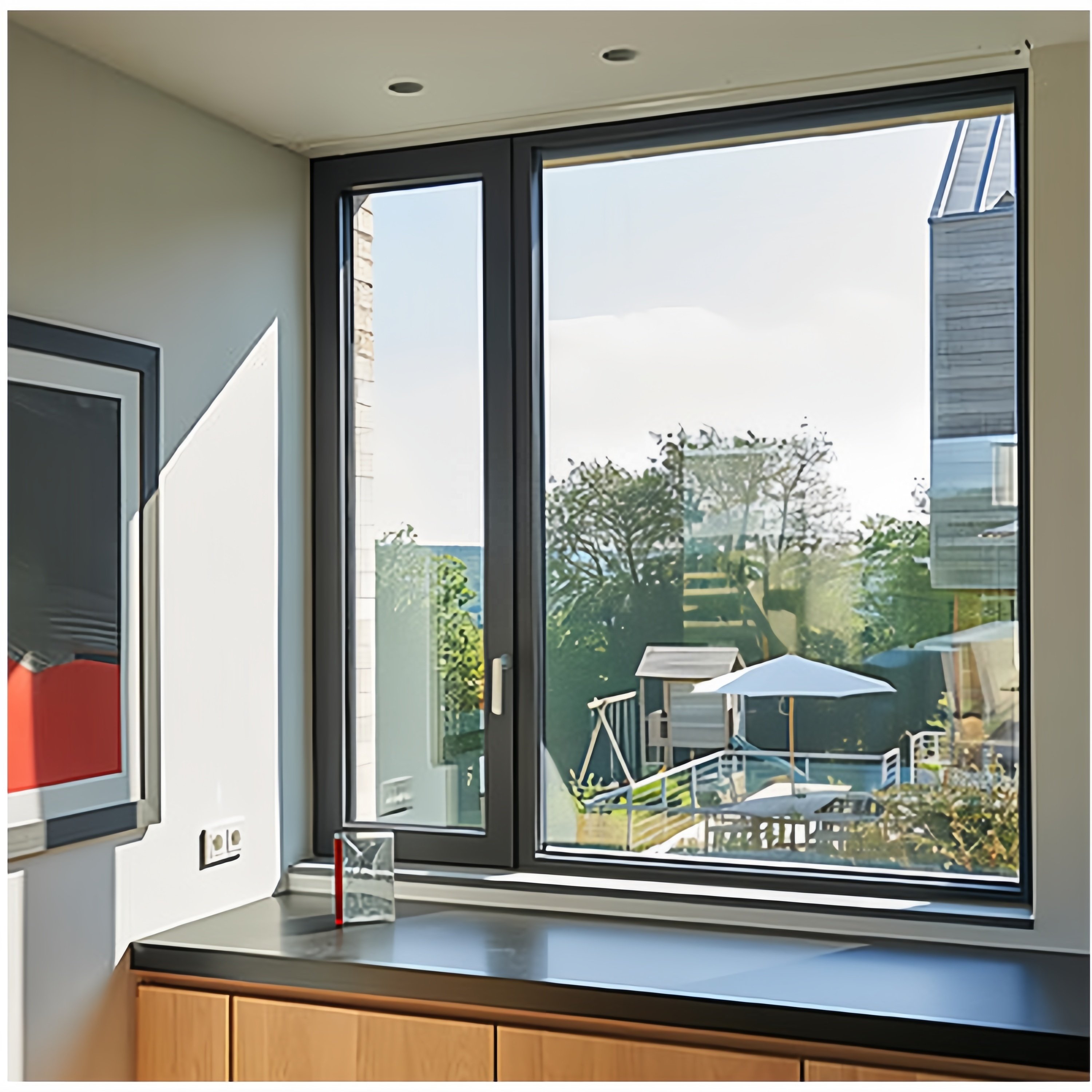 Customized Double Glass Aluminum Alloy Fixed Inward And Outward Open Window Thick Profile Aluminium Casement Windows For Sale