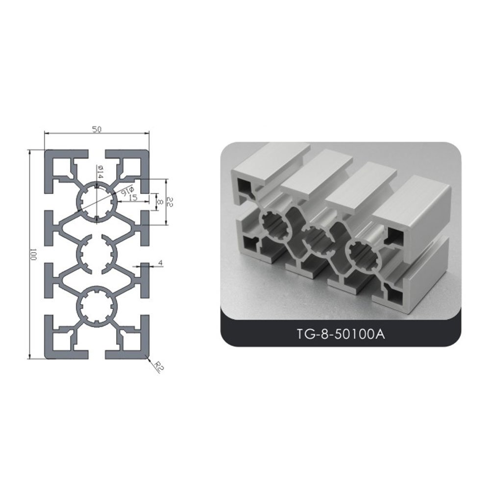 Profile Manufacturer 5050 Industrial Aluminium Frame Material V Slot T Track Extrusion Aluminium Alloy 6063 perfil aluminio 5050