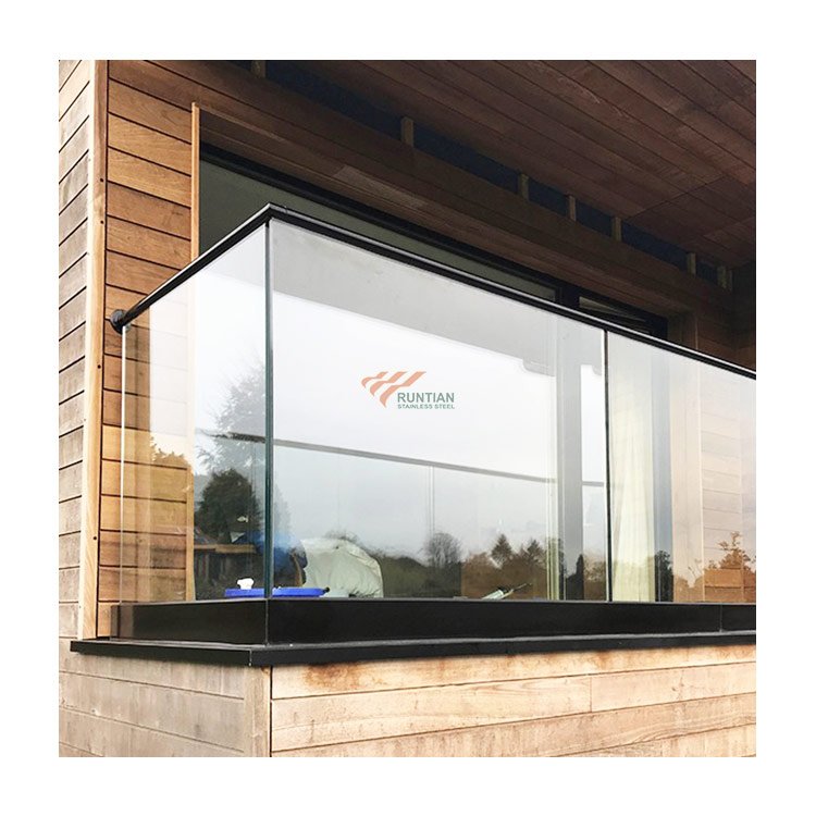 Precision extruded 6063 staircase frameless glass railing u slot shape base aluminum extrusion profile with led strip light
