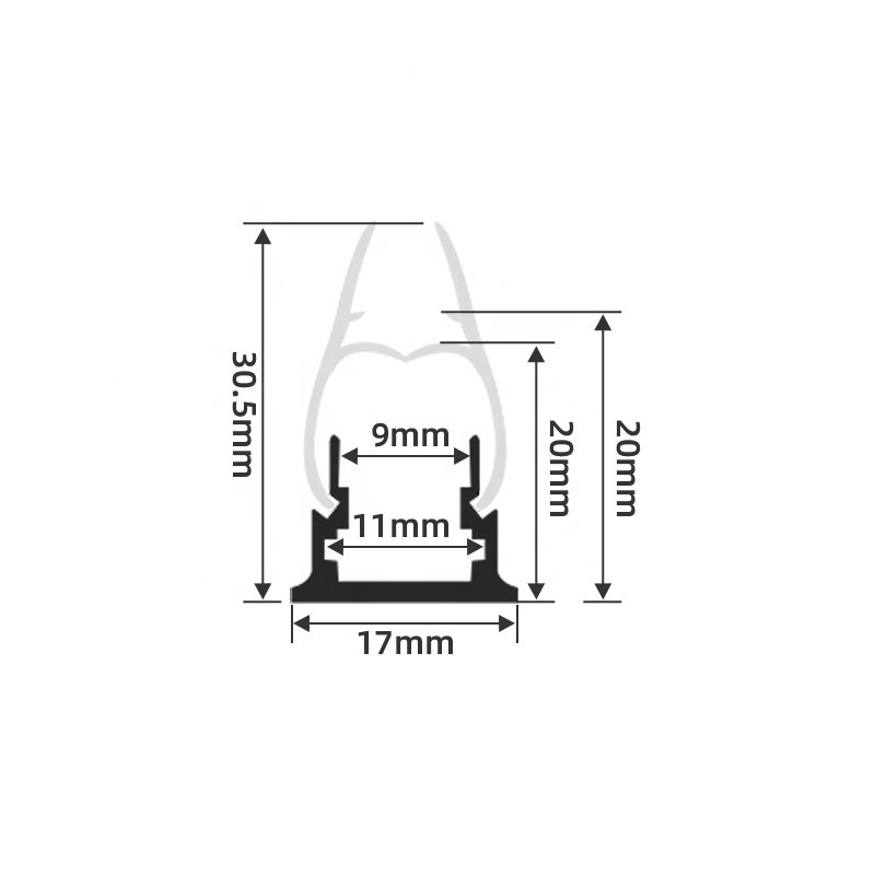 C04 Up And Down Glowing Card Glass Aluminum Profile for Led Strip Light Wardrobe Aluminum Profile