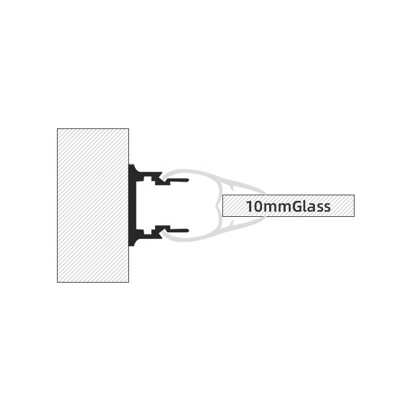C04 Up And Down Glowing Card Glass Aluminum Profile for Led Strip Light Wardrobe Aluminum Profile
