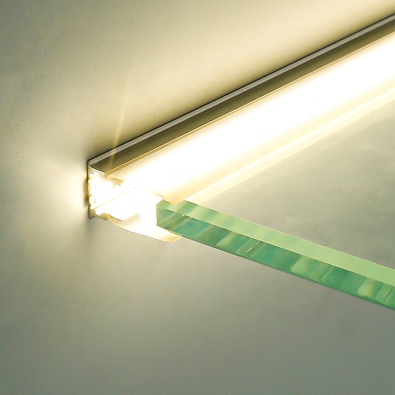 C04 Up And Down Glowing Card Glass Aluminum Profile for Led Strip Light Wardrobe Aluminum Profile