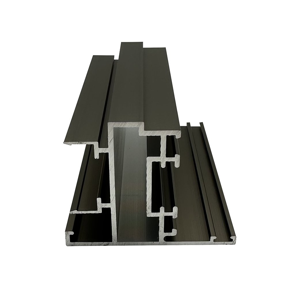 6063-T5 Windows and Doors Aluminum Extrusion Profile Anodized Champagne Custom Aluminum Profile for Benin