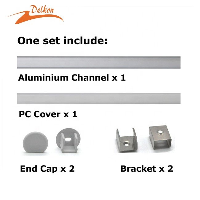Delkon 18*16mm Round LED Aluminum Profile for LED Strip Used In Wardrobe Closet Wall