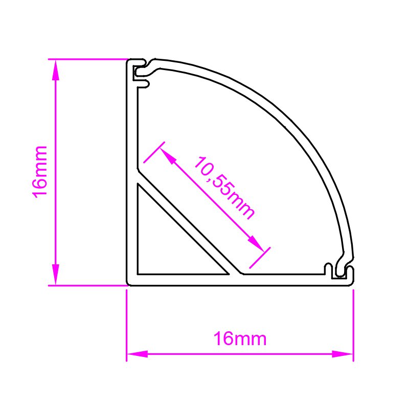 White Black Frosted Pc Cover Led Strip Aluminum Profile Linear Light Transparent Foshan Lighting Parts Anodizing Powder Coating
