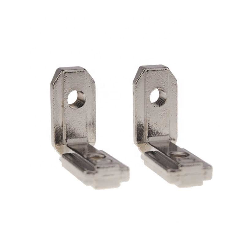Custom 6 Slot Zinc alloy L Shape Inner Angle connector For Aluminum profile connect