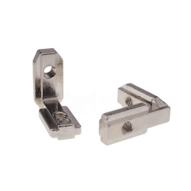 Custom 6 Slot Zinc alloy L Shape Inner Angle connector For Aluminum profile connect