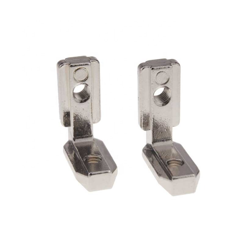 Custom 6 Slot Zinc alloy L Shape Inner Angle connector For Aluminum profile connect