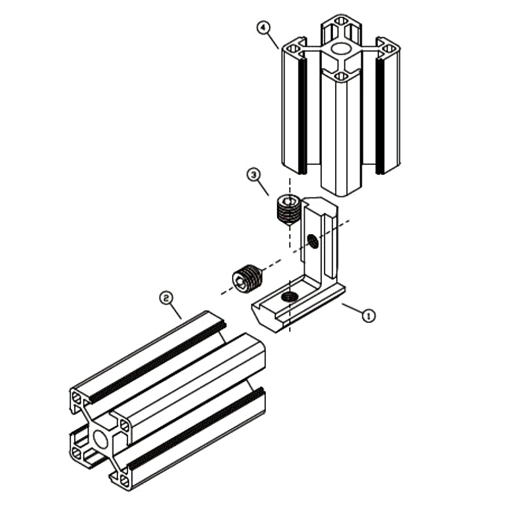 Custom 6 Slot Zinc alloy L Shape Inner Angle connector For Aluminum profile connect