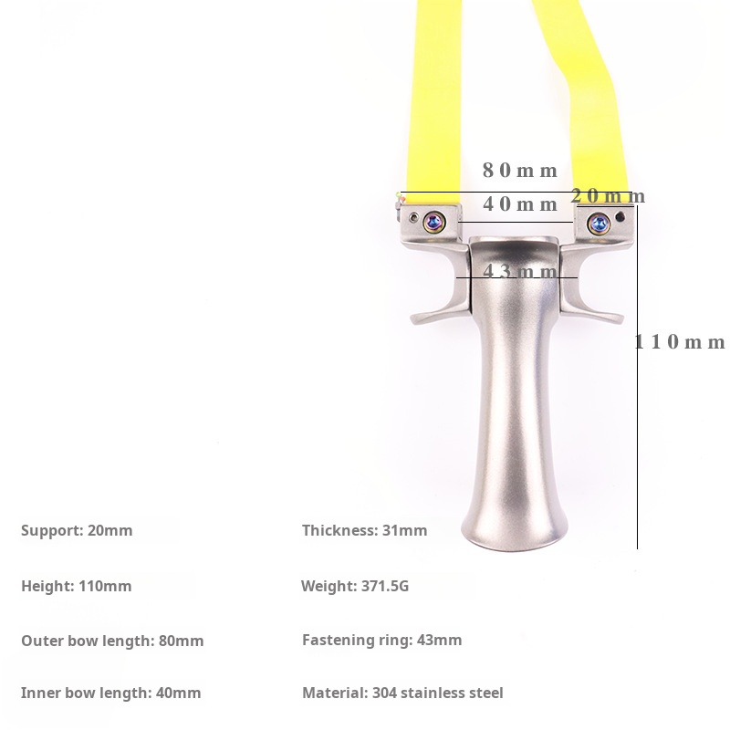 New arrival slingshot full titanium alloy tc21 high strong no need to tie large power flat leather heavy bow