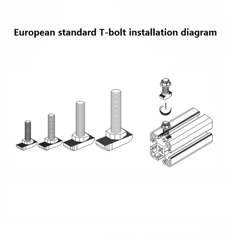 Cheap T-Slot Bolt Screw Nut Fastener M5 M6 M8 M10 T Shape Carbon Steel Stainless steel T Bolt for T Track Aluminum Profile