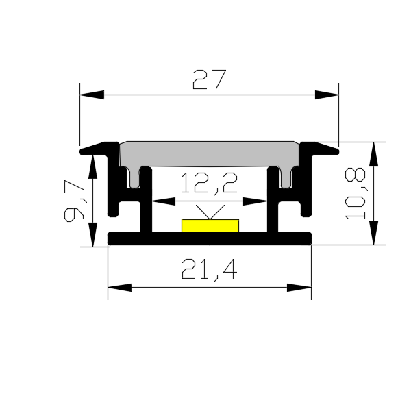 Starlight Factory Customized LED Aluminum Profile Recessed LED Profile