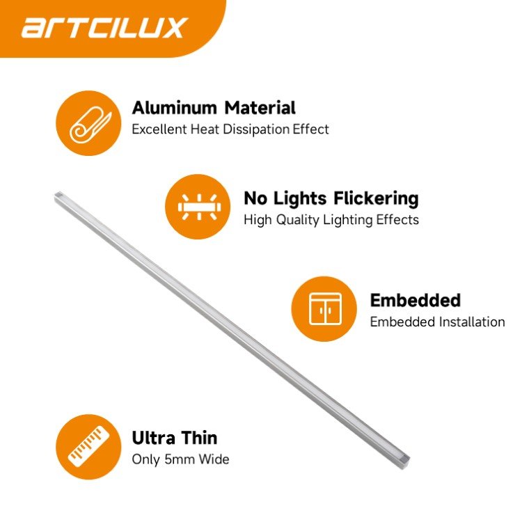 Factory-direct Ultra-slim LED Light Silicone Cover Aluminum Profile Cabinet/Wardrobe Light customized aluminium