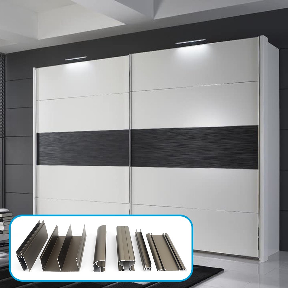 Manufacturer Oem Modern 6063 Sliding Wardrobe ALuminum Profile Doors Aluminium Wardrobe Profile