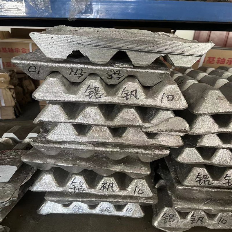 Aluminum-indium alloy AlIn10 smelting addition aluminum rare earth master alloy composition