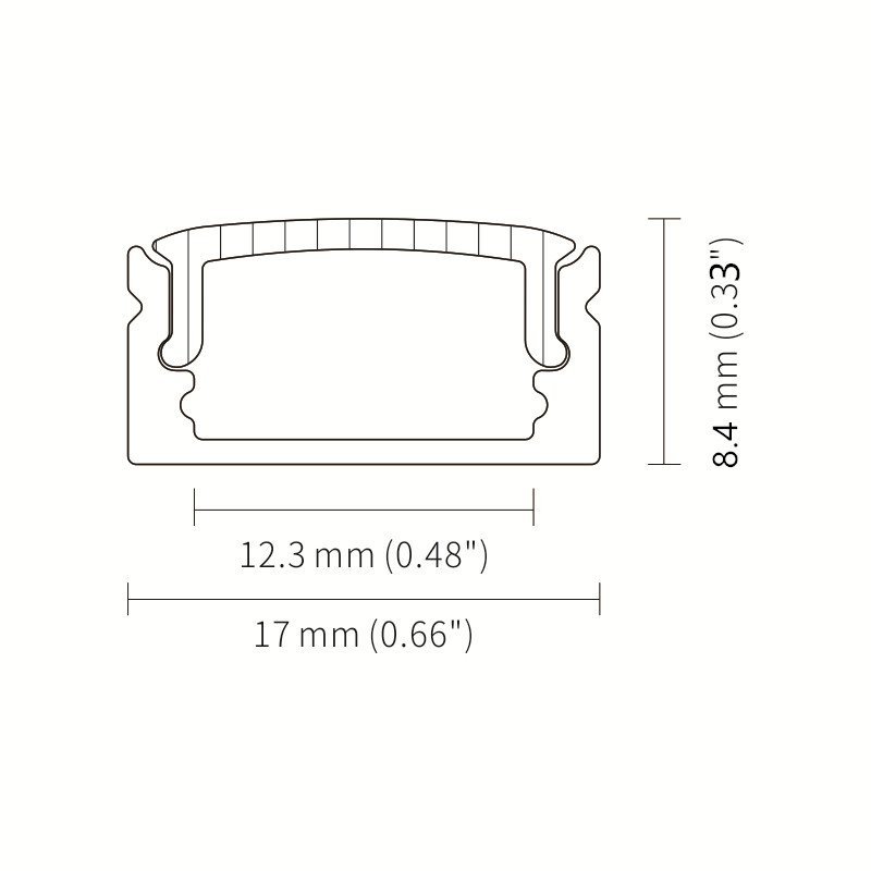 1708mm Super Slim U Shape silver Black Alu 6063 Extrusion Housing Diffused Cover For Lighting Strip bar Surface Led Profile