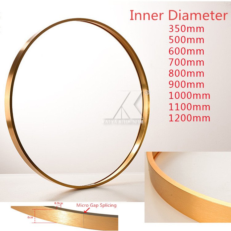 Bedroom barbershop bathroom led mirrors round aluminum mirror frame for aluminium profile