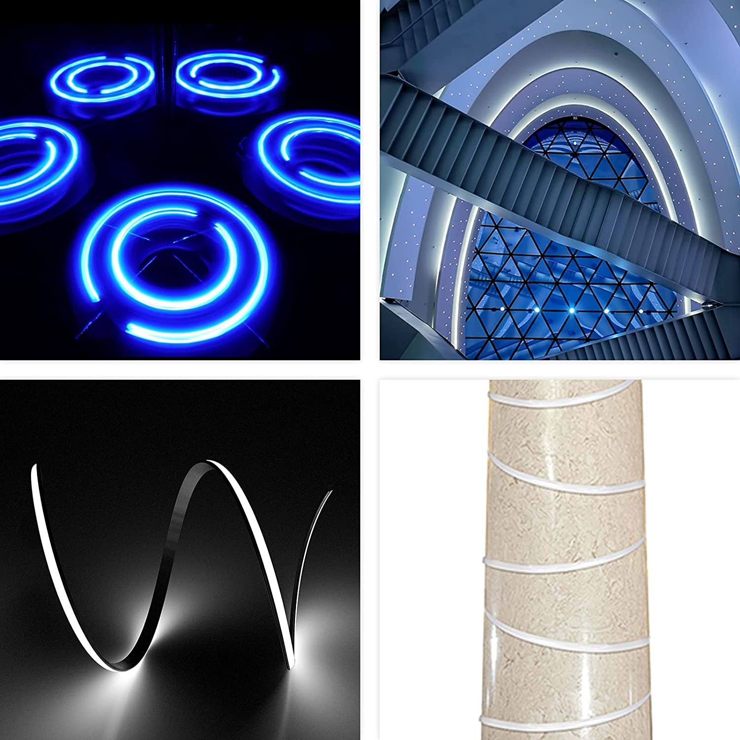 Flexible LED Channel with Milky White Cover Lens Black Bendable Aluminum Profile Housing Diffuser for Strip Tape Light 20PACK 1M
