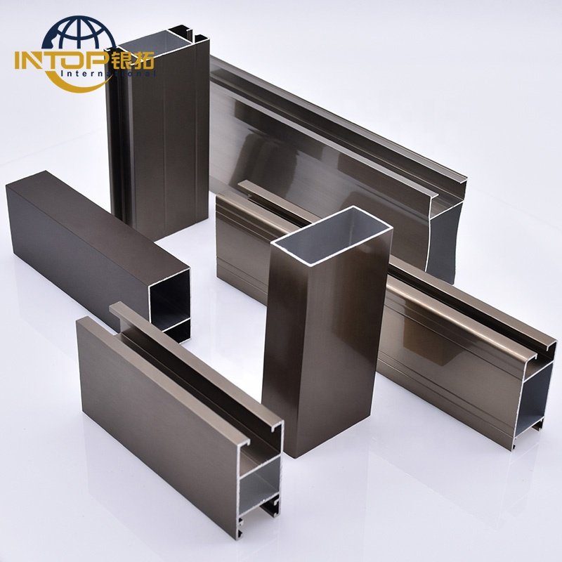 Anodized Champagne Aluminum Profiles Aluminium Sliding Door Profile Window Frame Aluminum Profile