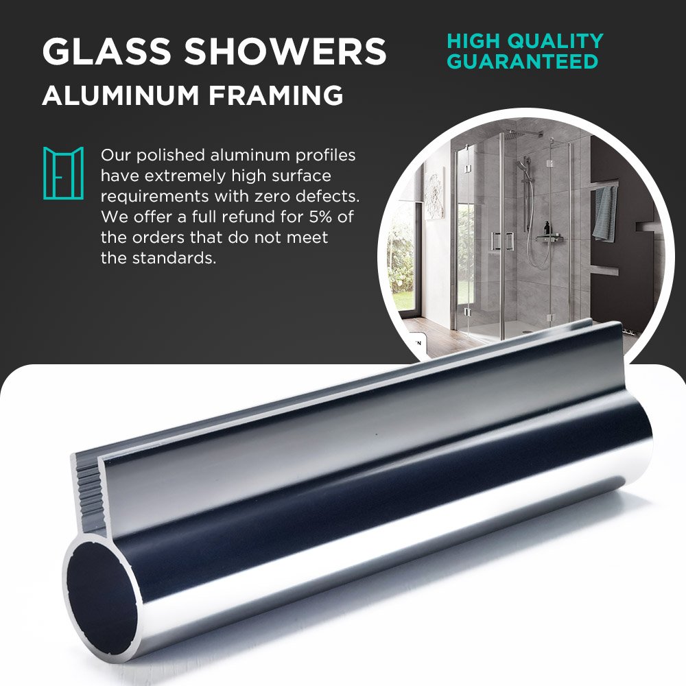 China Factory 6463 Electroplated finish Aluminum shower frame Used for Apartment Complexes and Commercial Residences