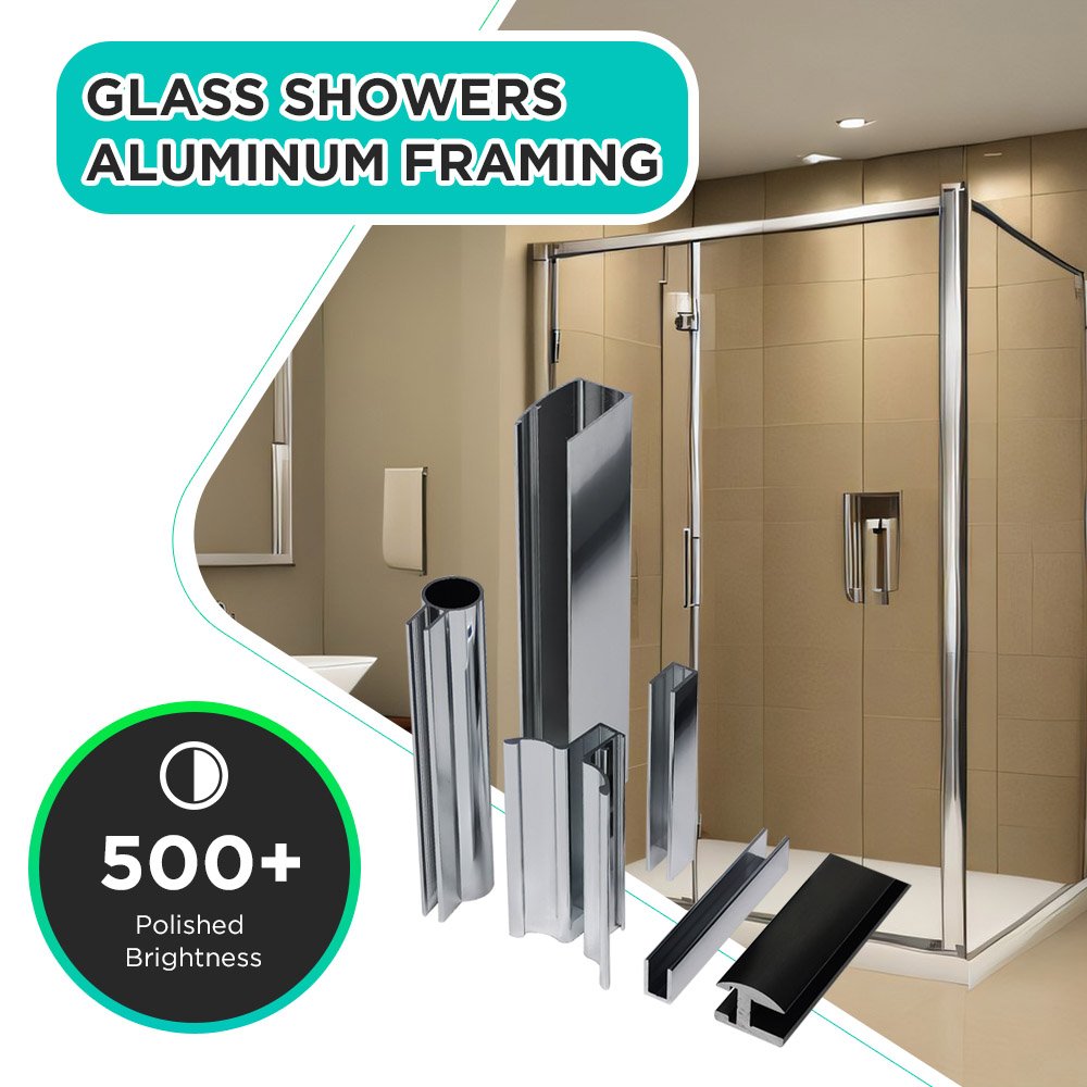 China Factory 6463 Electroplated finish Aluminum shower frame Used for Apartment Complexes and Commercial Residences