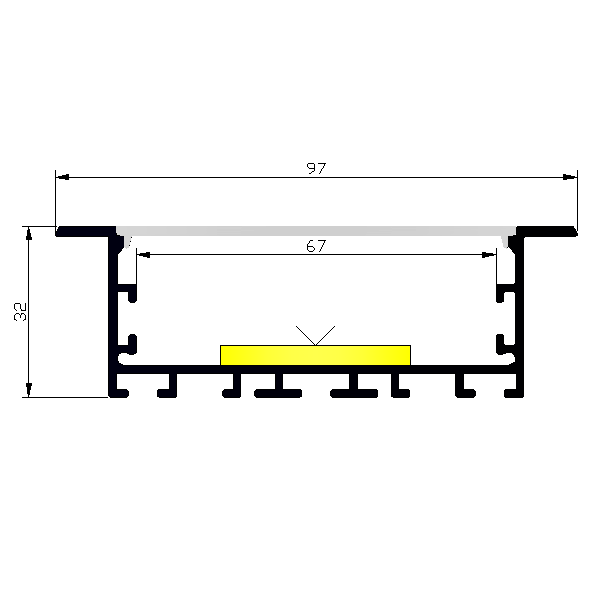 Starlight China Factory Silvery Led Strip Light Aluminum Profile Ceiling