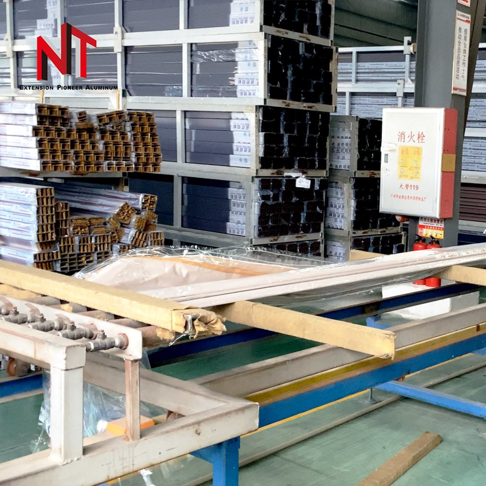 NUOTUO China OEM ISO14001 and ISO9001 low price customized wooden grain sliding aluminium profile for window and door profile