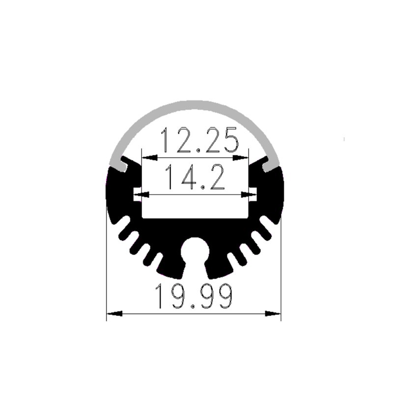 Alu Round Led Aluminum Profile Channel PC Diffuser Cover for led strip bar 2835