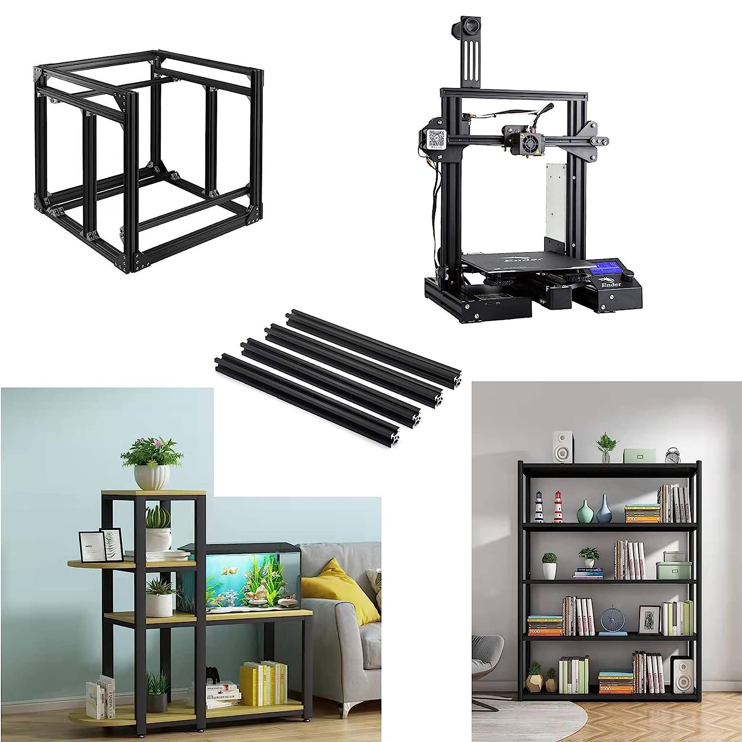 V slot Aluminium profile black Anodized 2020 V Slot Aluminum Extrusion for 3D Printer