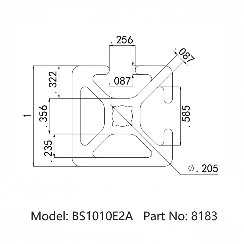 china manufacturer Industrial cnc T Slot 8183 BS1010E2A 10 series Anodized Aluminum Profile Extrusion Aluminum 10 inches
