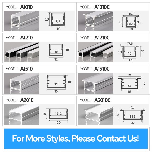 A1010C Extrusion Aluminum Profiles with Channel, Kitchen Aluminum Profile led Profile Light Aluminum