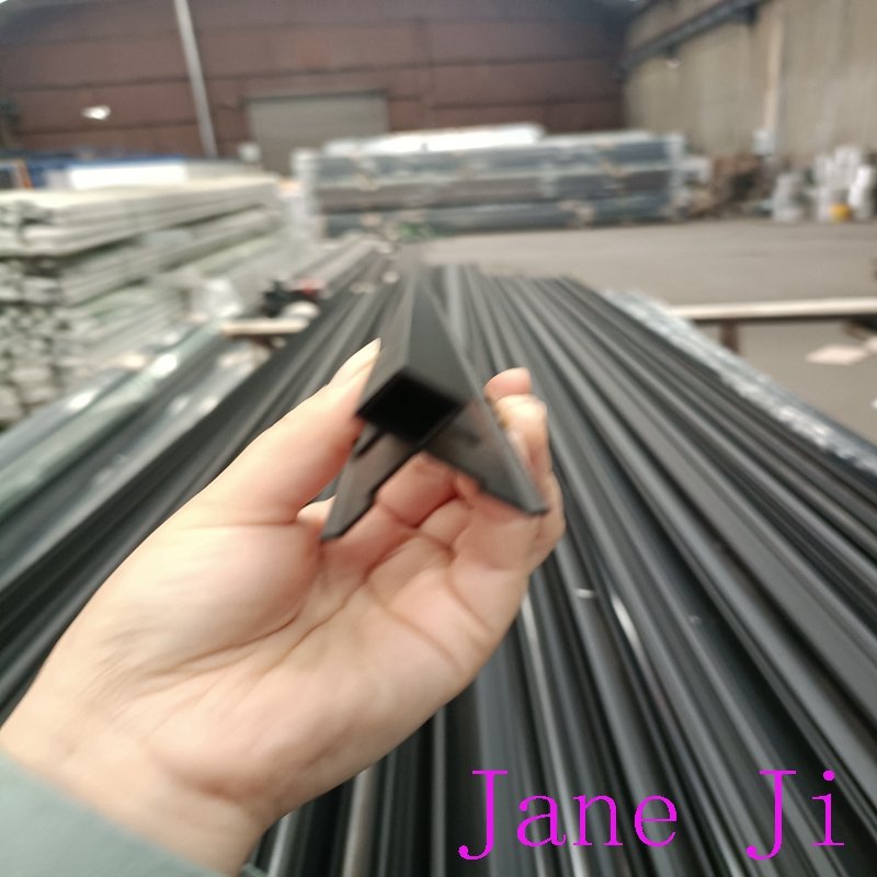 High end black powder coated aluminum profile