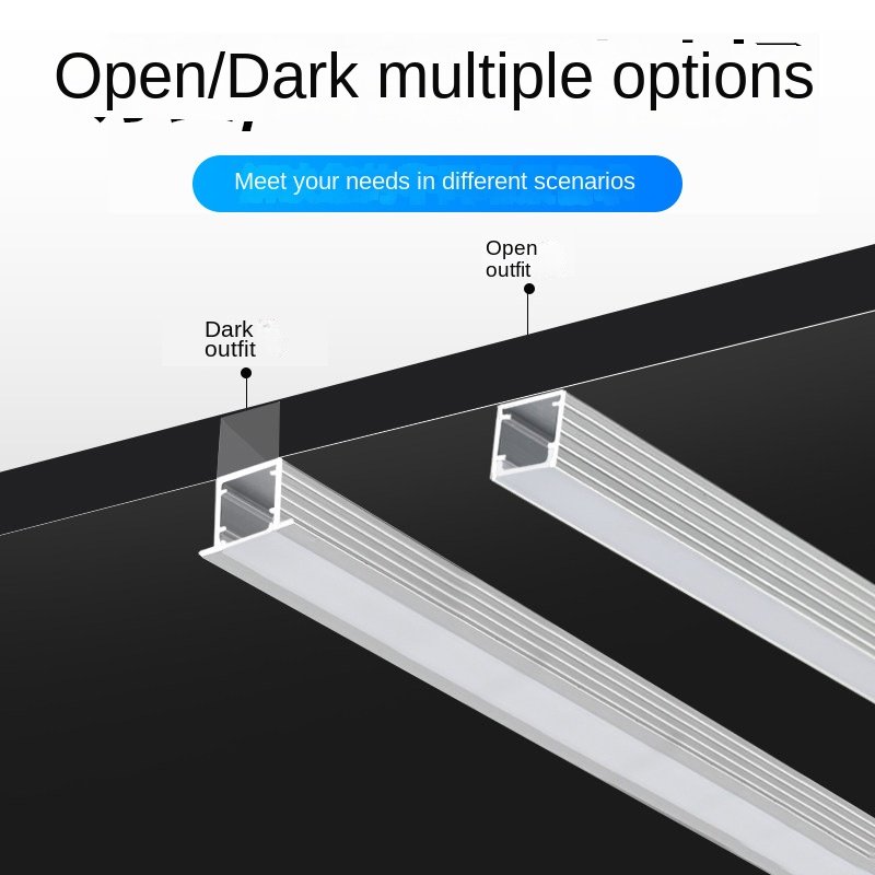 Indoor and Outdoor LED Lighting Strip with Recessed Aluminum Heatsink Profile T5 Temper for Industrial Applications
