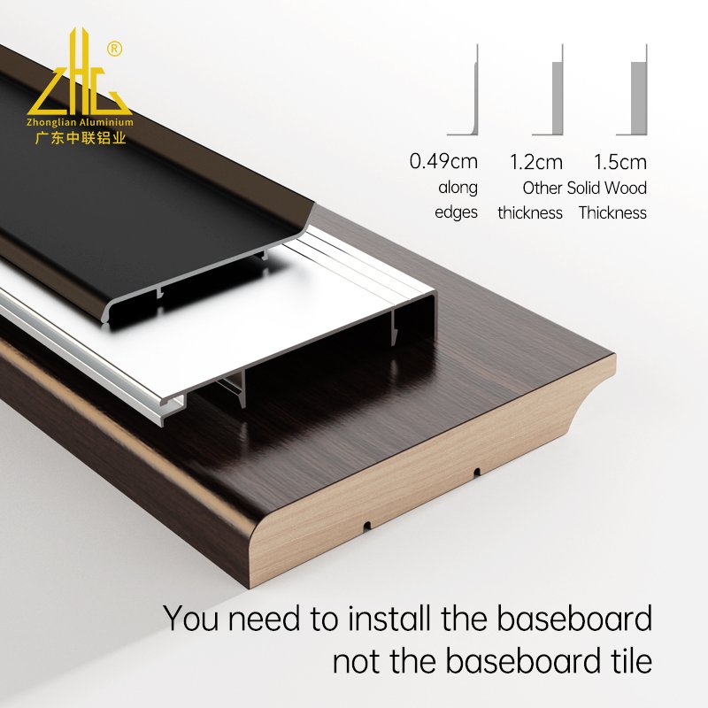 Aluminum Skirting Board Extrusion Interlocking Aluminum Skirting
