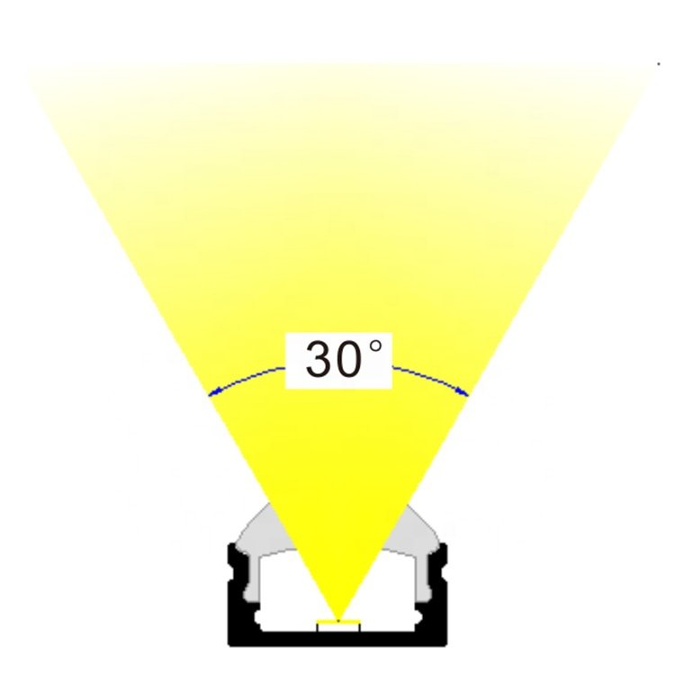 led aluminum profile 30 degree lens profile for led strips