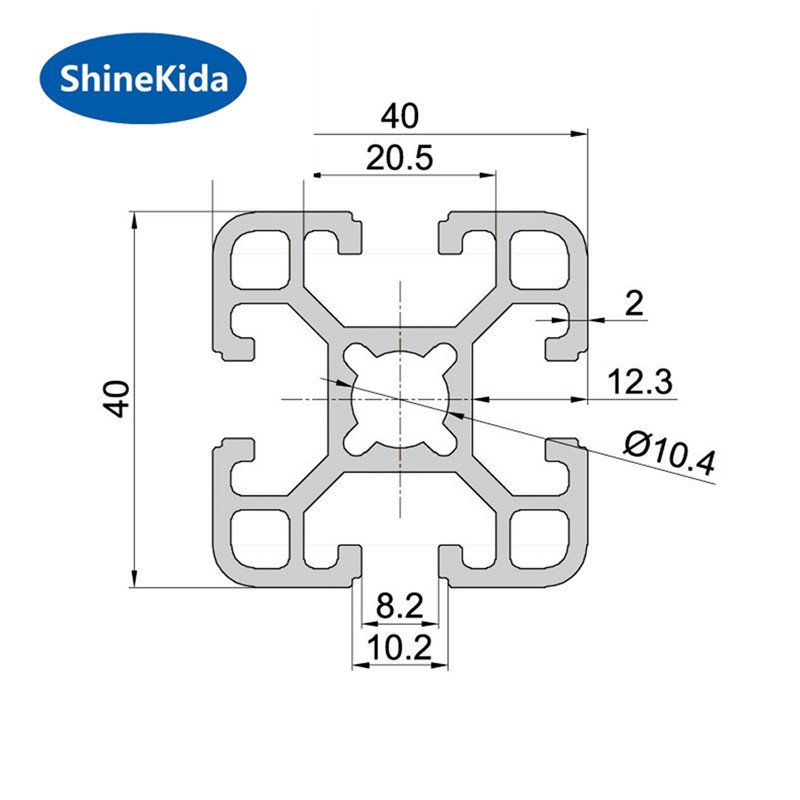 40120 heavy duty construction aluminum profile extrusion european standard