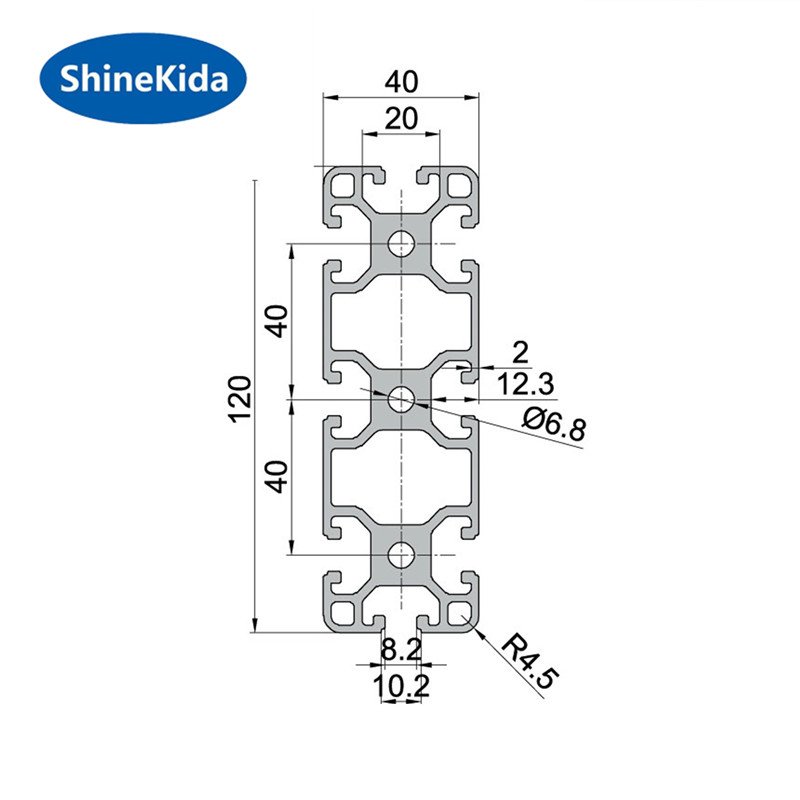 40120 heavy duty construction aluminum profile extrusion european standard