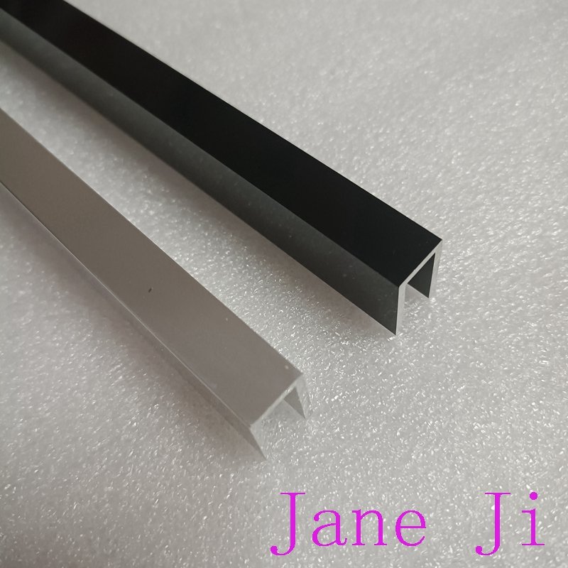 Custom shining bright aluminum c channel u channel profile for 8mm 10mm 12mm shower glass