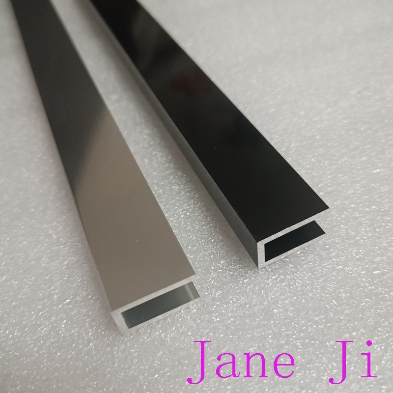 Custom shining bright aluminum c channel u channel profile for 8mm 10mm 12mm shower glass
