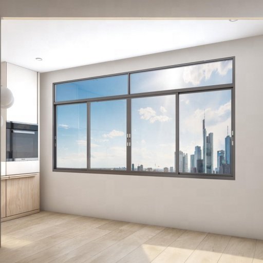 Modern design customized Soundproof Sliding Window Double glass Aluminium black Color Sliding Window