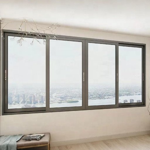 Modern design customized Soundproof Sliding Window Double glass Aluminium black Color Sliding Window