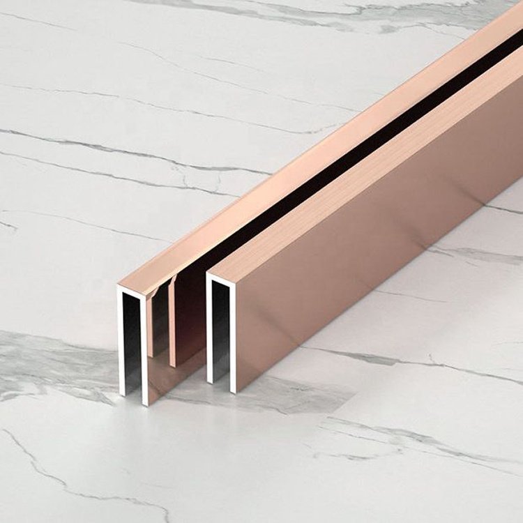 Enclosure 12mm Glass Fixed Panel Deep U Shape Channel Aluminum Profile Aluminum U Channel