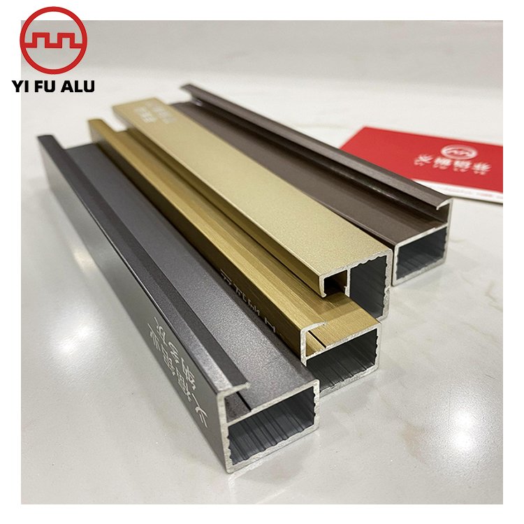 Extruded aluminum profile glass door wardrobe slim frame profile for cabinet