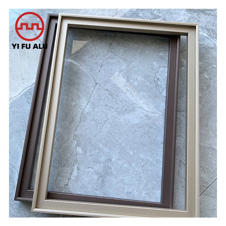 Extruded aluminum profile glass door wardrobe slim frame profile for cabinet