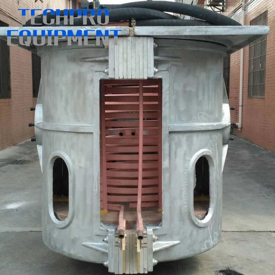 0.5-1 Ton Capacity Medium Frequency Electric Induction Melting Furnace with Aluminum Shell for Ingot Casting Industry