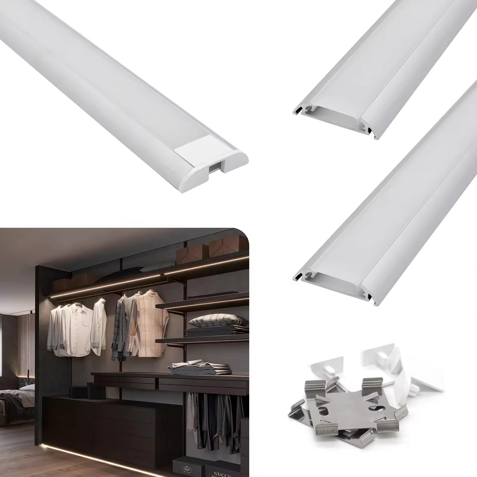 Ceiling Bar Lighting Strips Recessed Linear Profile Wall LED Aluminium Profile for LED Strip Light