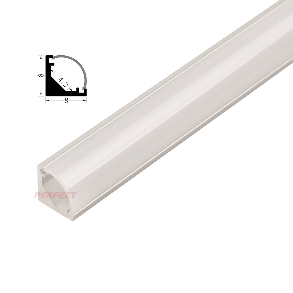 45 degree corner led profile mini size 8*8mm for cabinet wardrobe lighting corner led aluminum profile