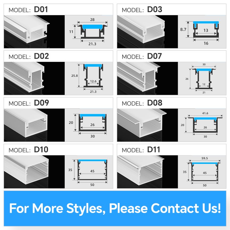 D01 27.4*11mm High Quality Recessed Floor LED Strip Lighting Alu Profil Extrusion Housing Channel LED Profile Light Aluminum