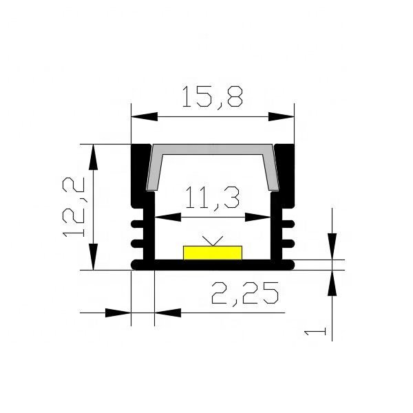 Starlight Led Strip Lighting Anodized 6063 Alu Profil Extrusion Channel Linear Light Led Aluminum Profile